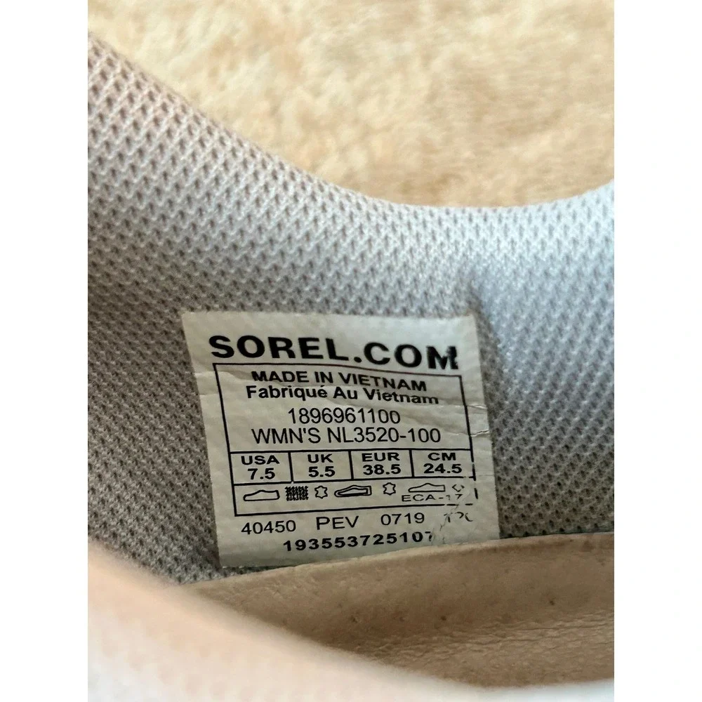 Sorel Womens 7.5 Kinetic Lite Strap Sneaker White Cream Athletic Shoe Suede - Picture 9 of 9